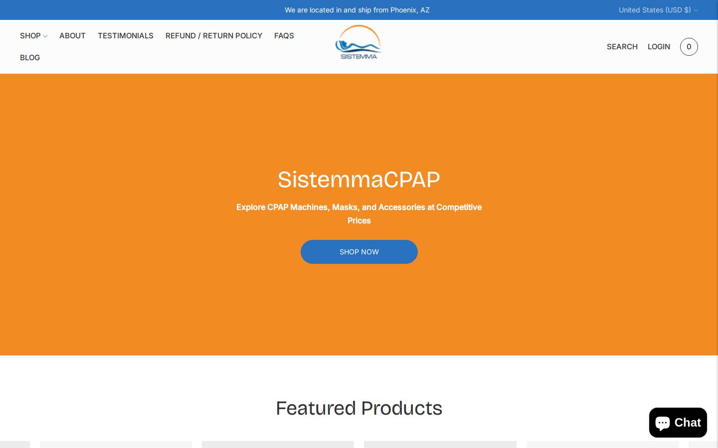 SistemmaCPAP homepage screenshot