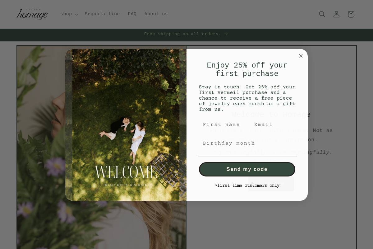 sisterhomage.com homepage screenshot