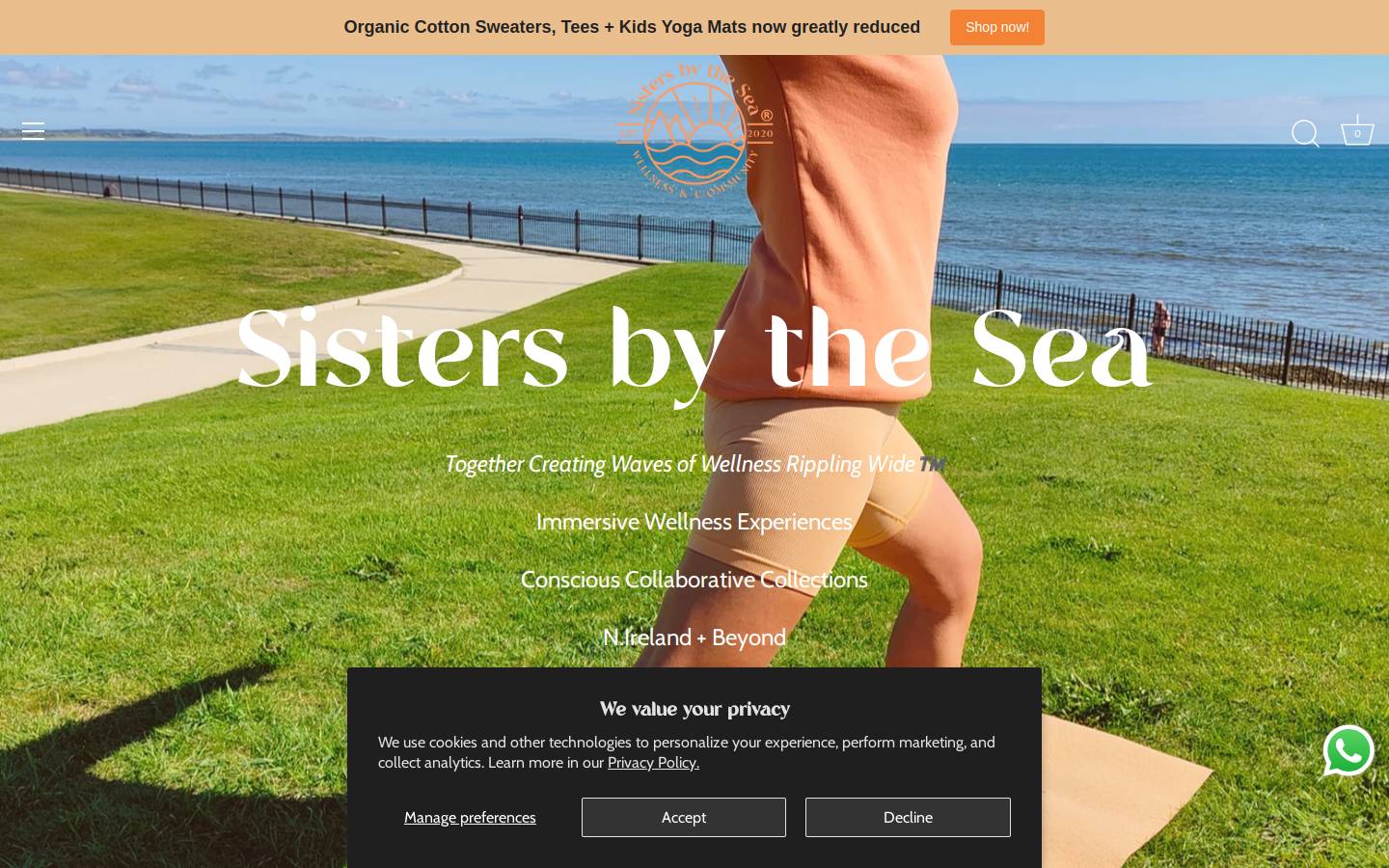 SistersbytheSea homepage screenshot