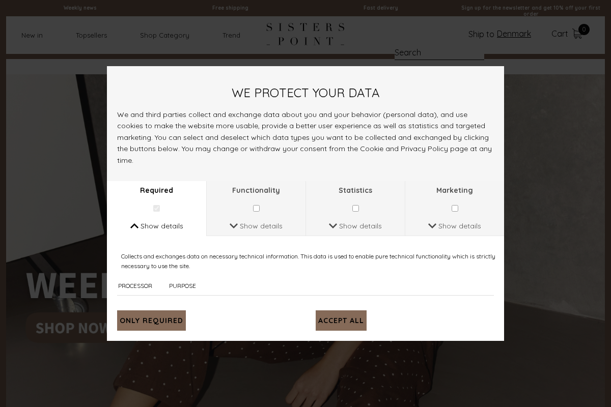 SisterS point A/S homepage screenshot