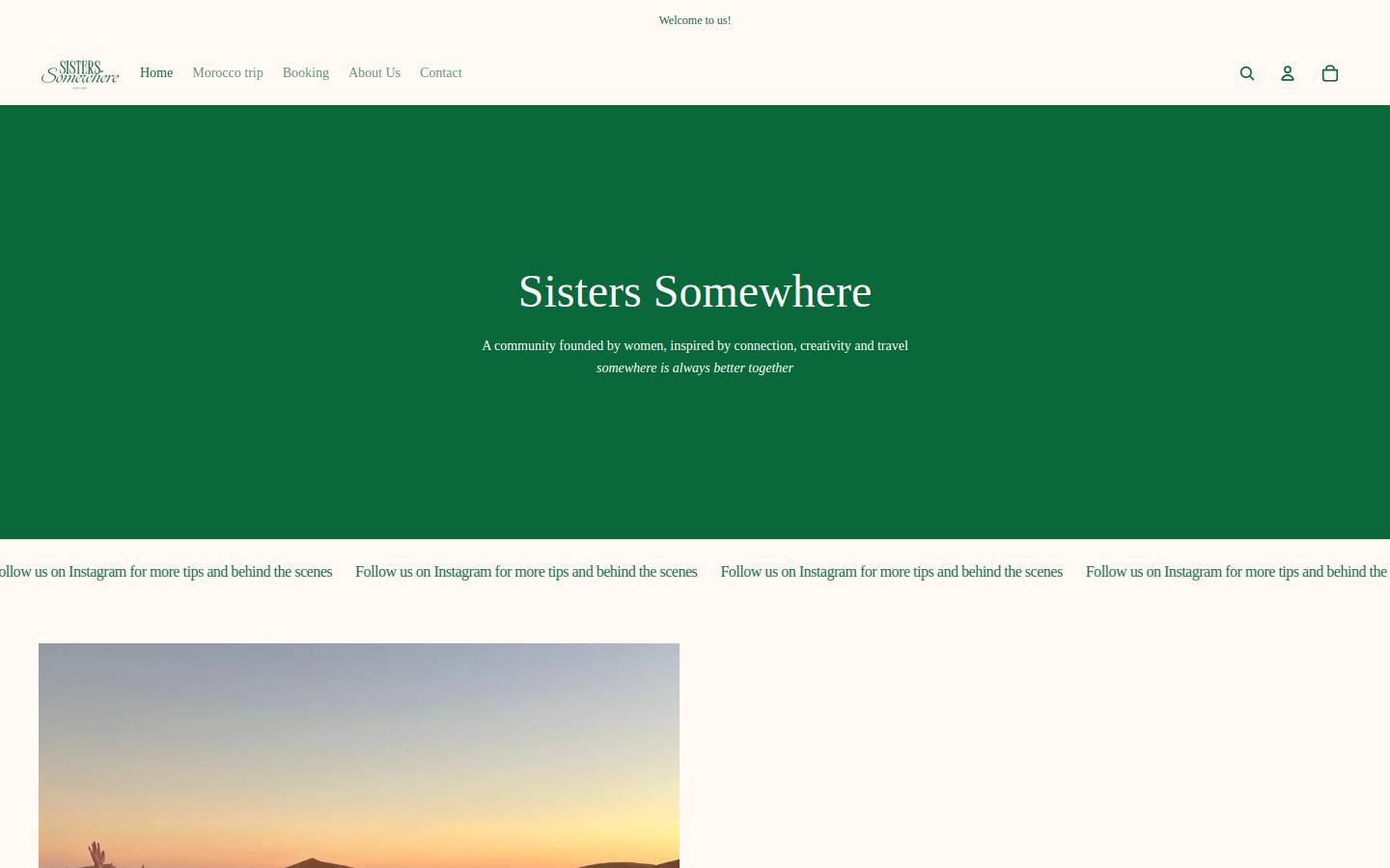 sisterssomewhere.com homepage screenshot