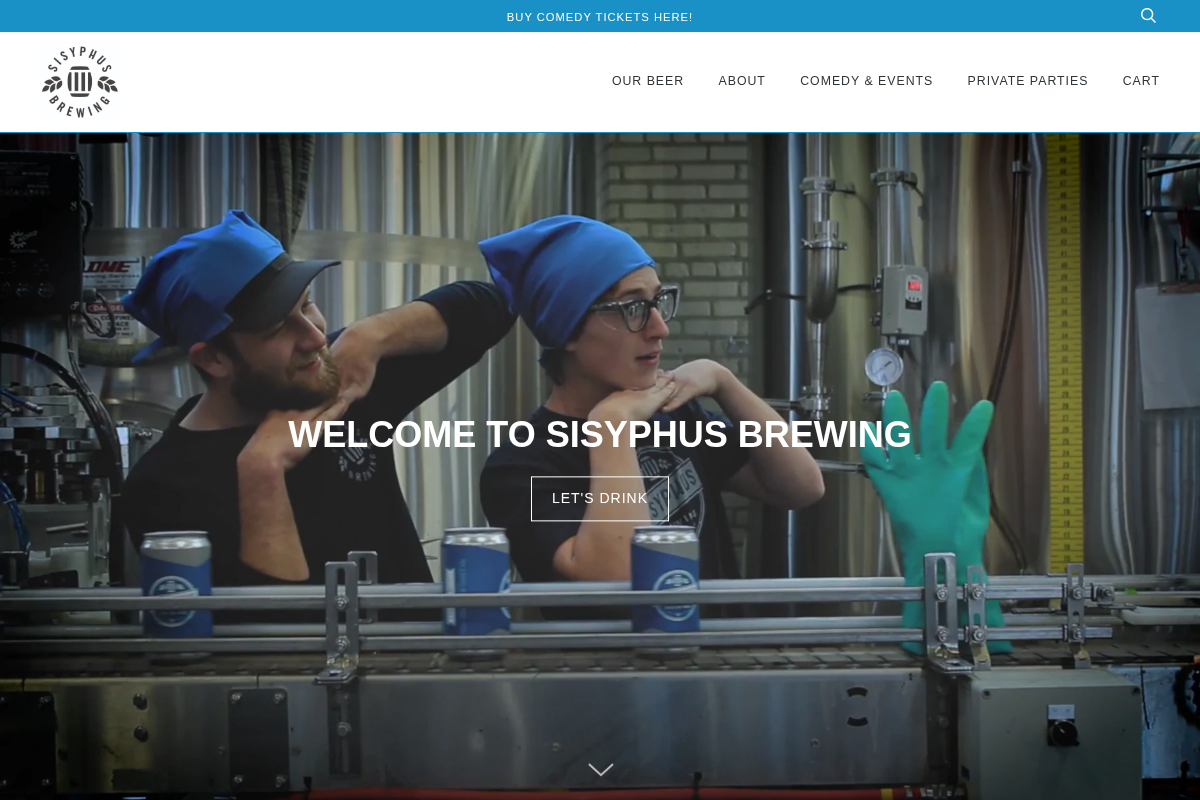 Sisyphus Brewing homepage screenshot