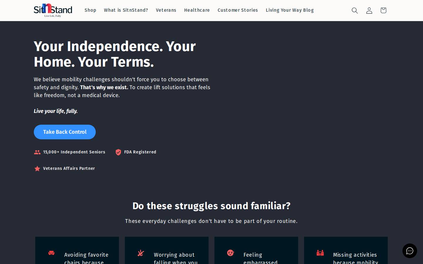 sitnstand.com homepage screenshot