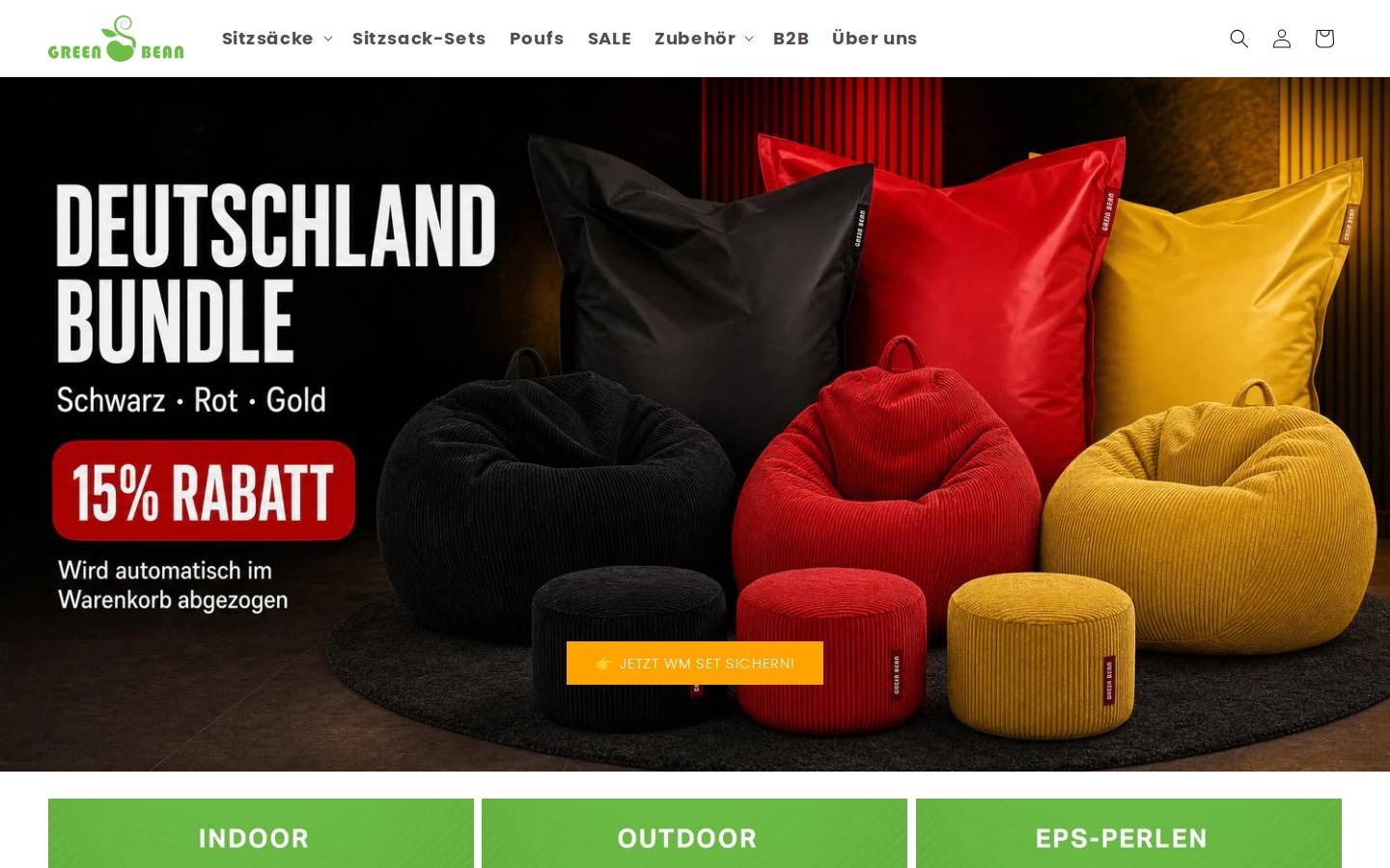 sitzsack-shop homepage screenshot