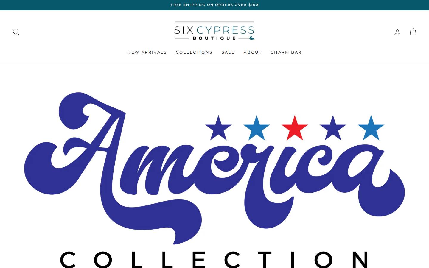 sixcypressboutique.com homepage screenshot