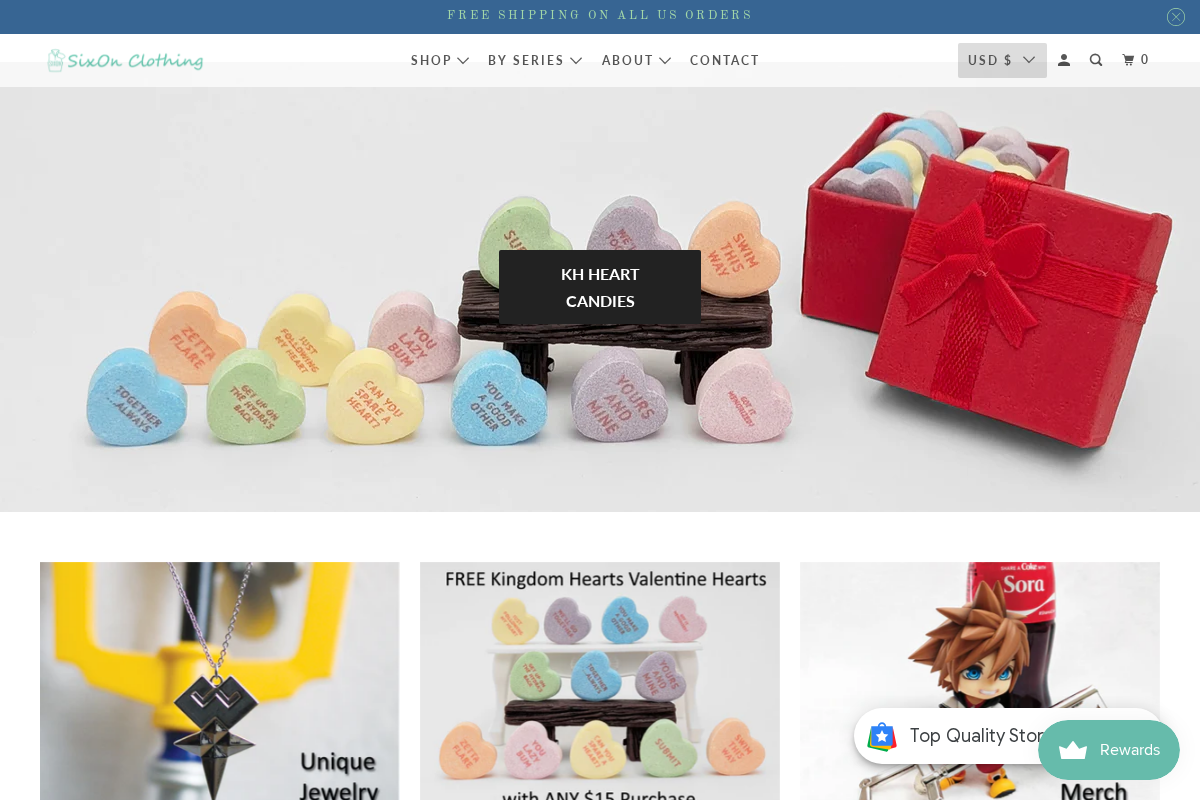 SixOn Clothing homepage screenshot