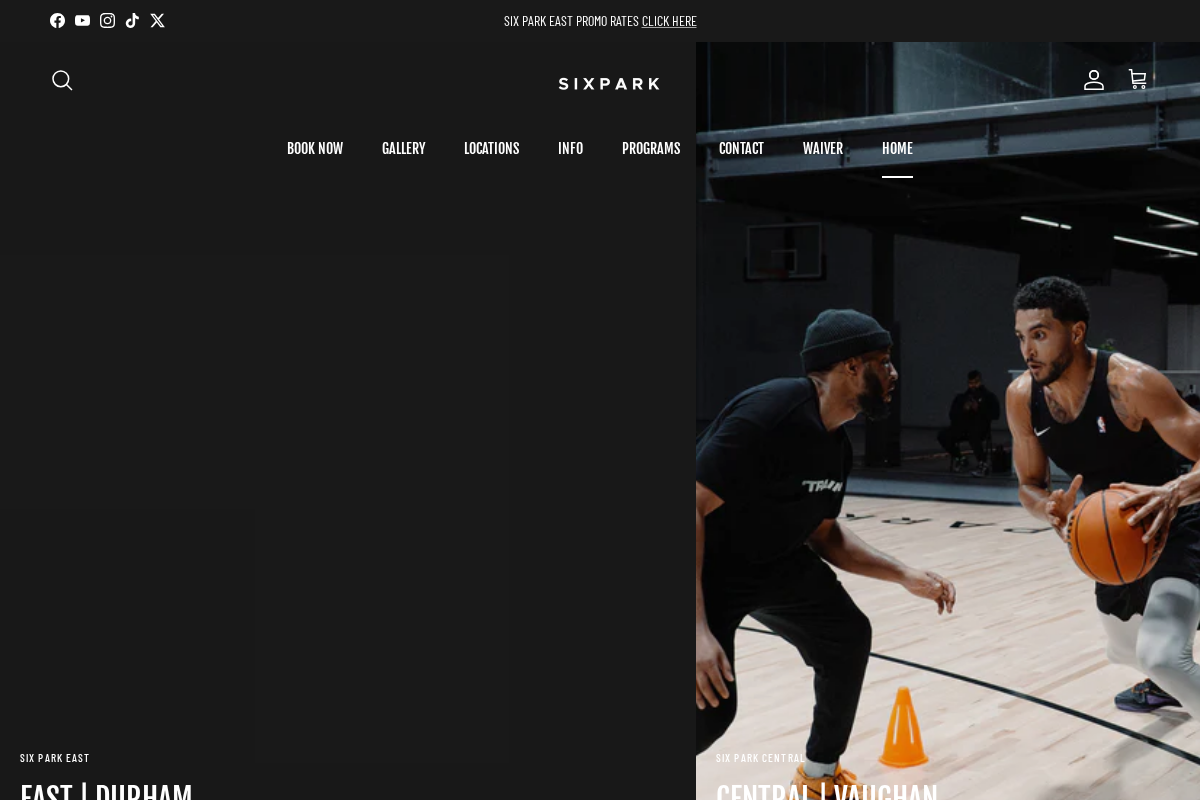 sixpark.ca homepage screenshot