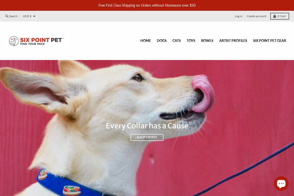 sixpointpet.com homepage screenshot