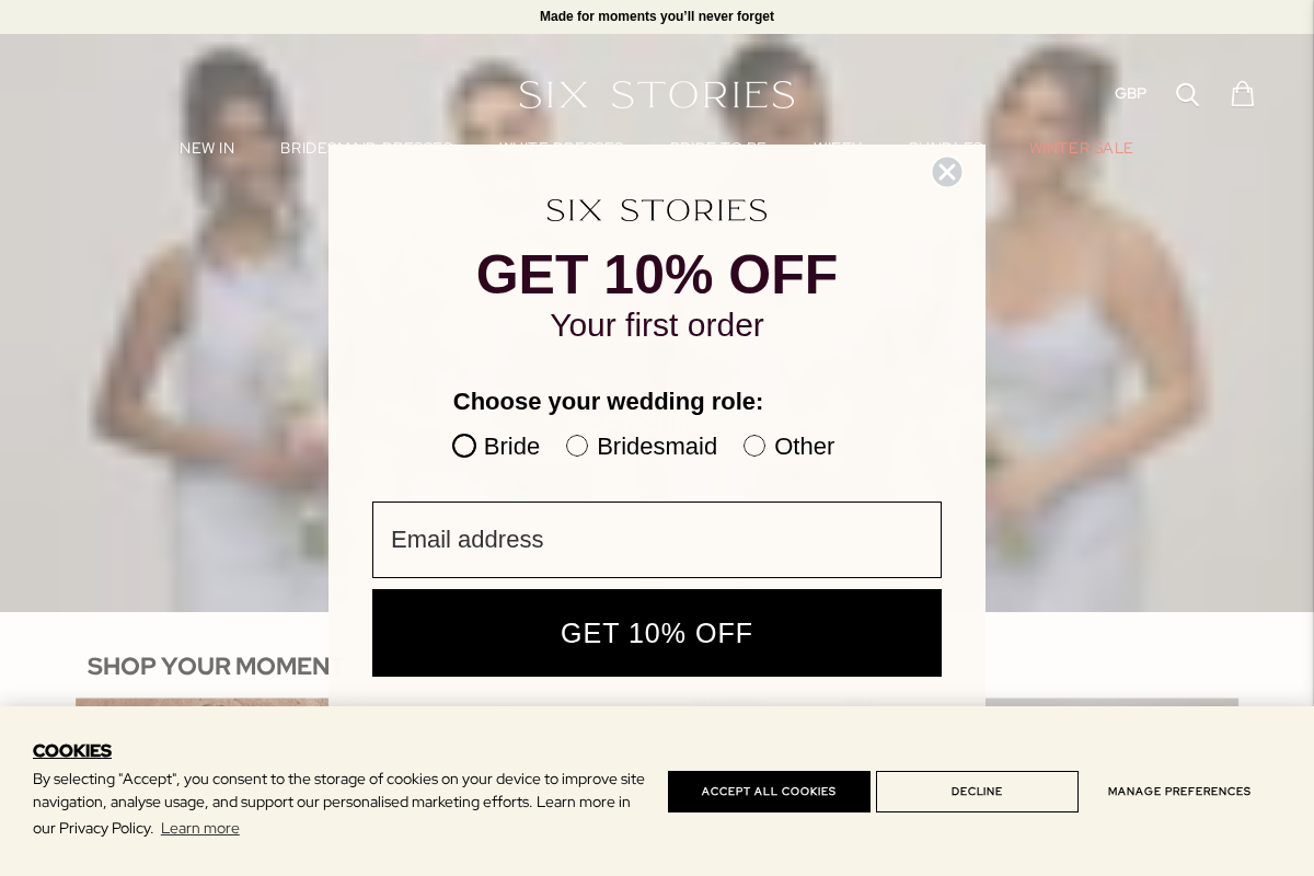 Six Stories homepage screenshot