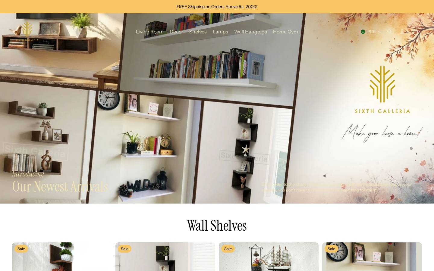 sixthgalleria.com homepage screenshot