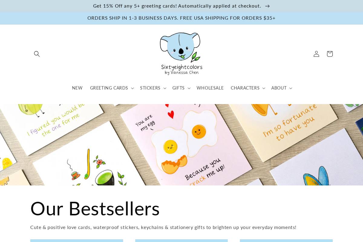 sixtyeightcolors.com homepage screenshot