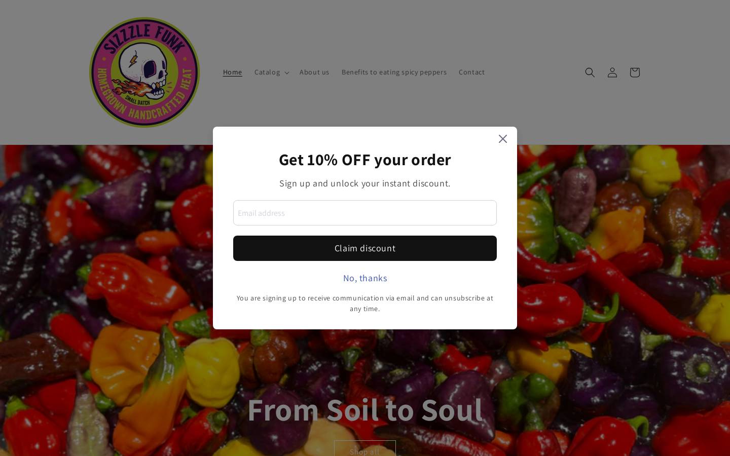 sizzzlefunk.com homepage screenshot