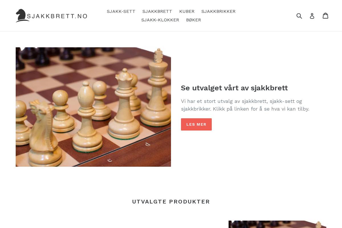 sjakkbrett.no homepage screenshot