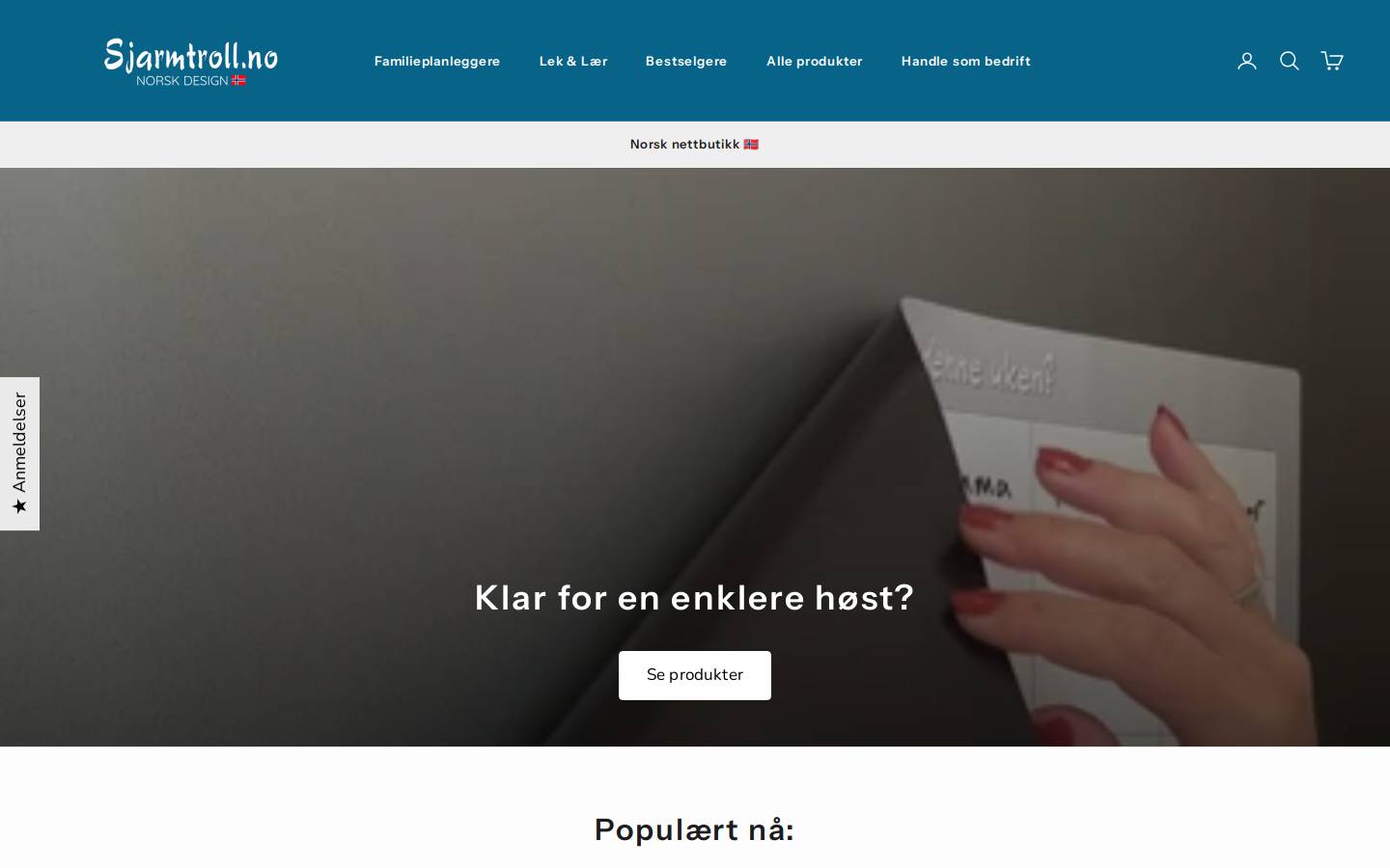 Sjarmtroll.no homepage screenshot