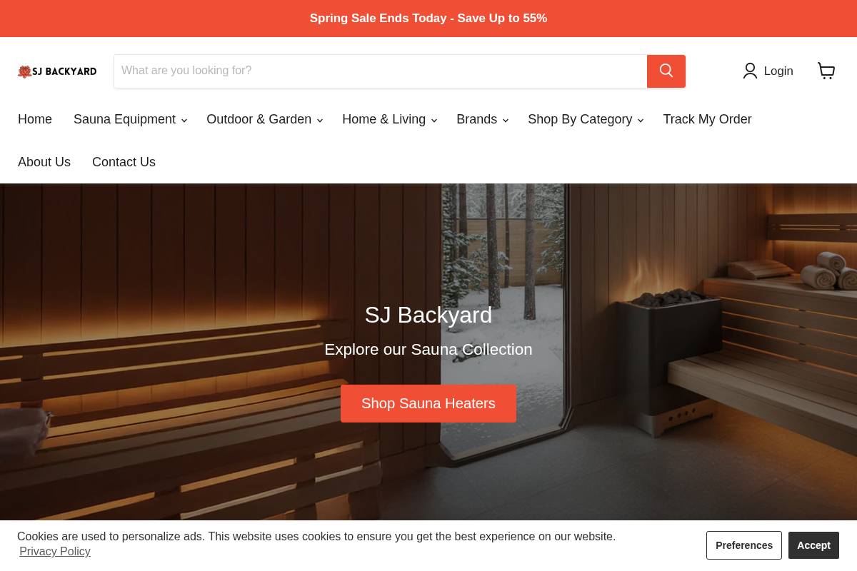 Sjbackyardinc homepage screenshot