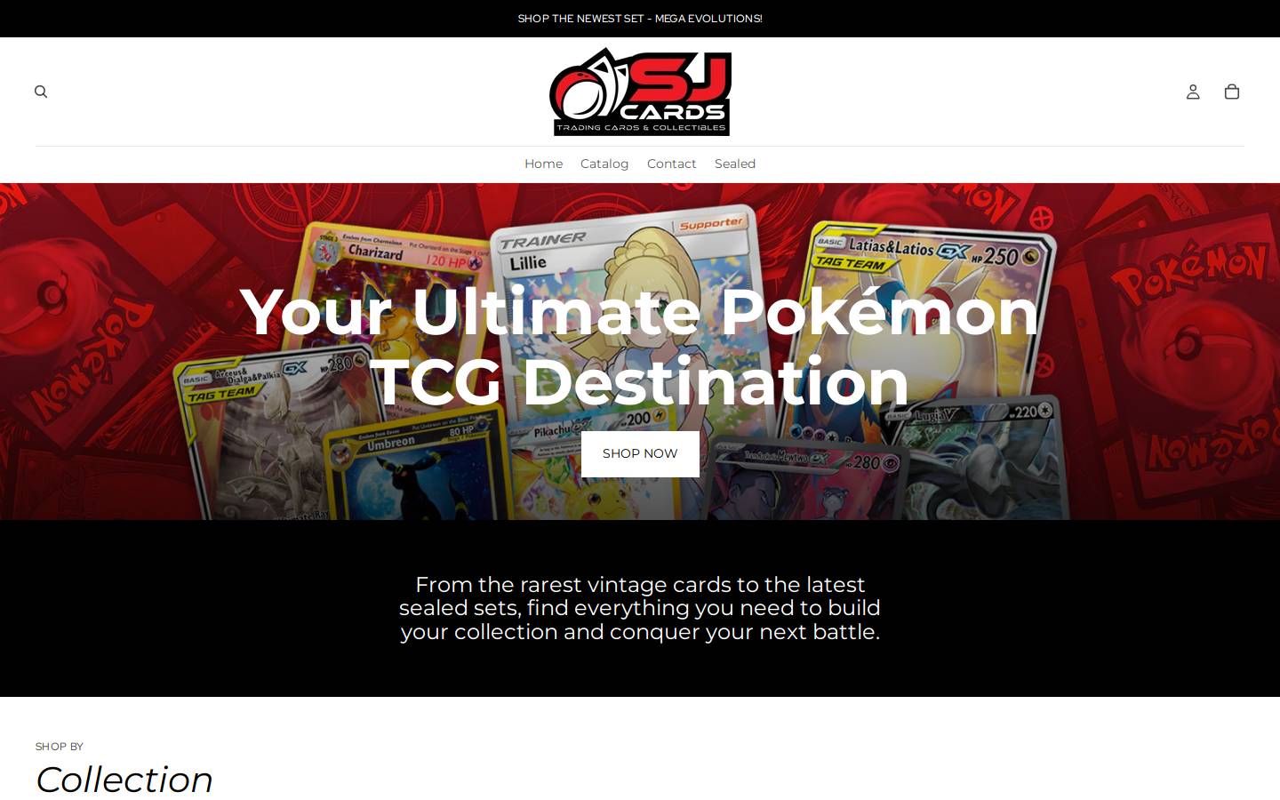 sjcollectible.com homepage screenshot