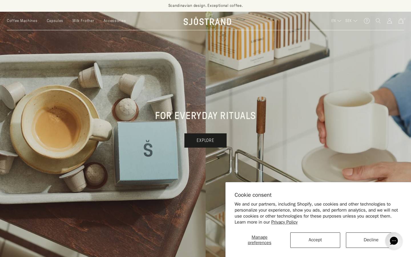 Sjöstrand homepage screenshot