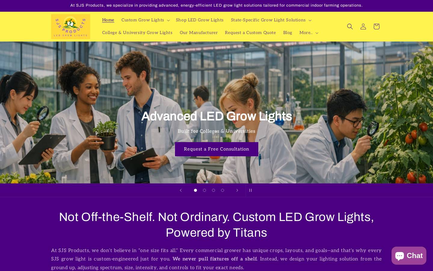 sjsproducts.net homepage screenshot
