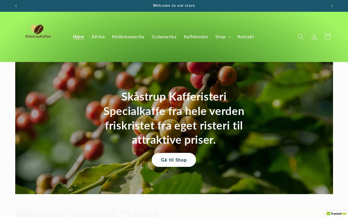 Skåstrup kafferisteri homepage screenshot