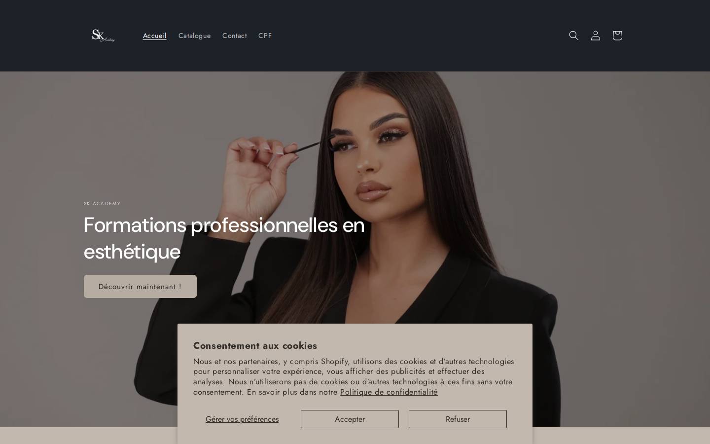 skacademyformation.com homepage screenshot