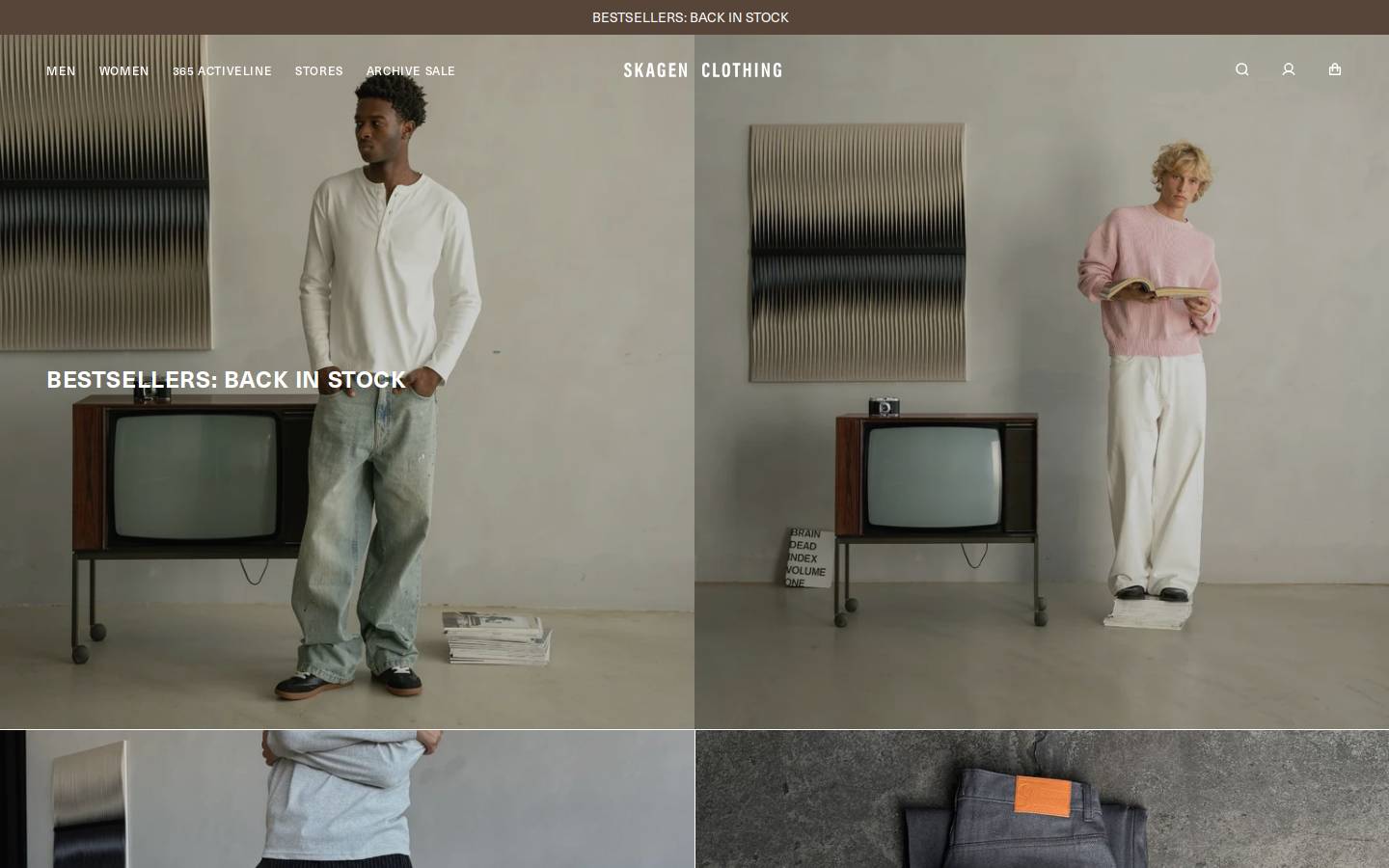 Skagenclothing homepage screenshot