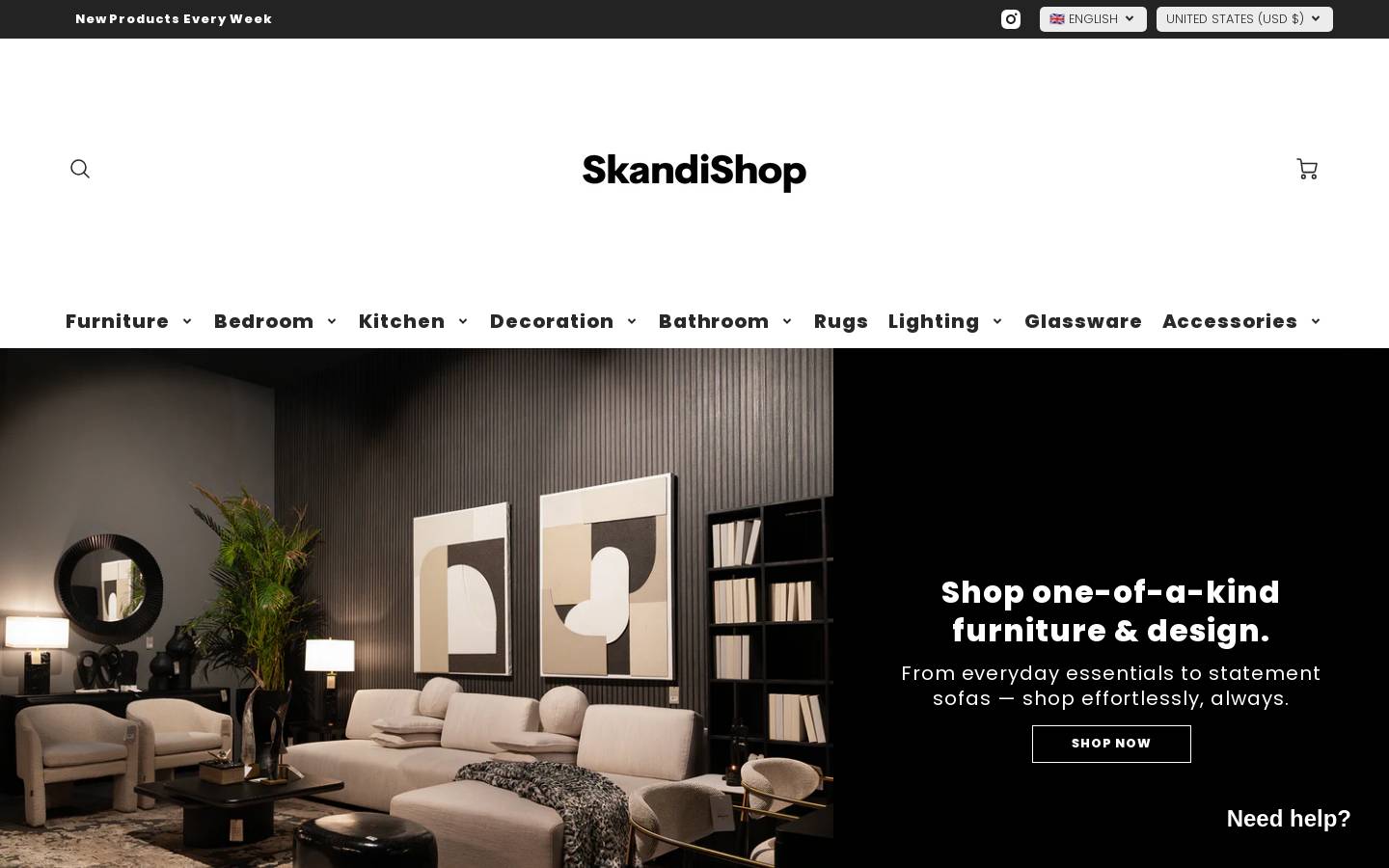 skandishop.co homepage screenshot