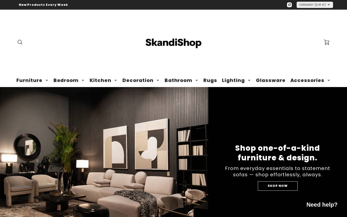 skandishop.de homepage screenshot