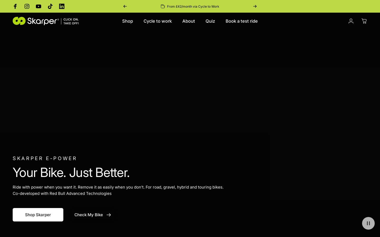 Skarper homepage screenshot