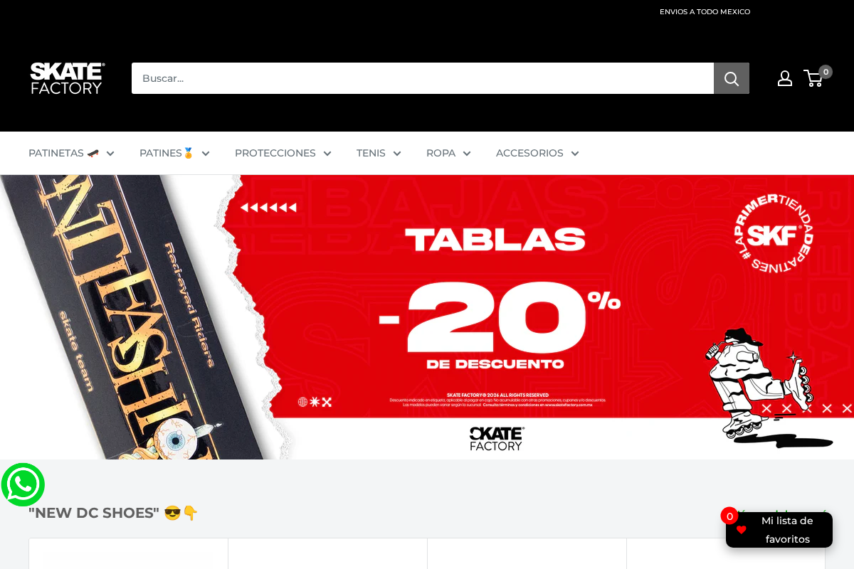 Skate Factory homepage screenshot