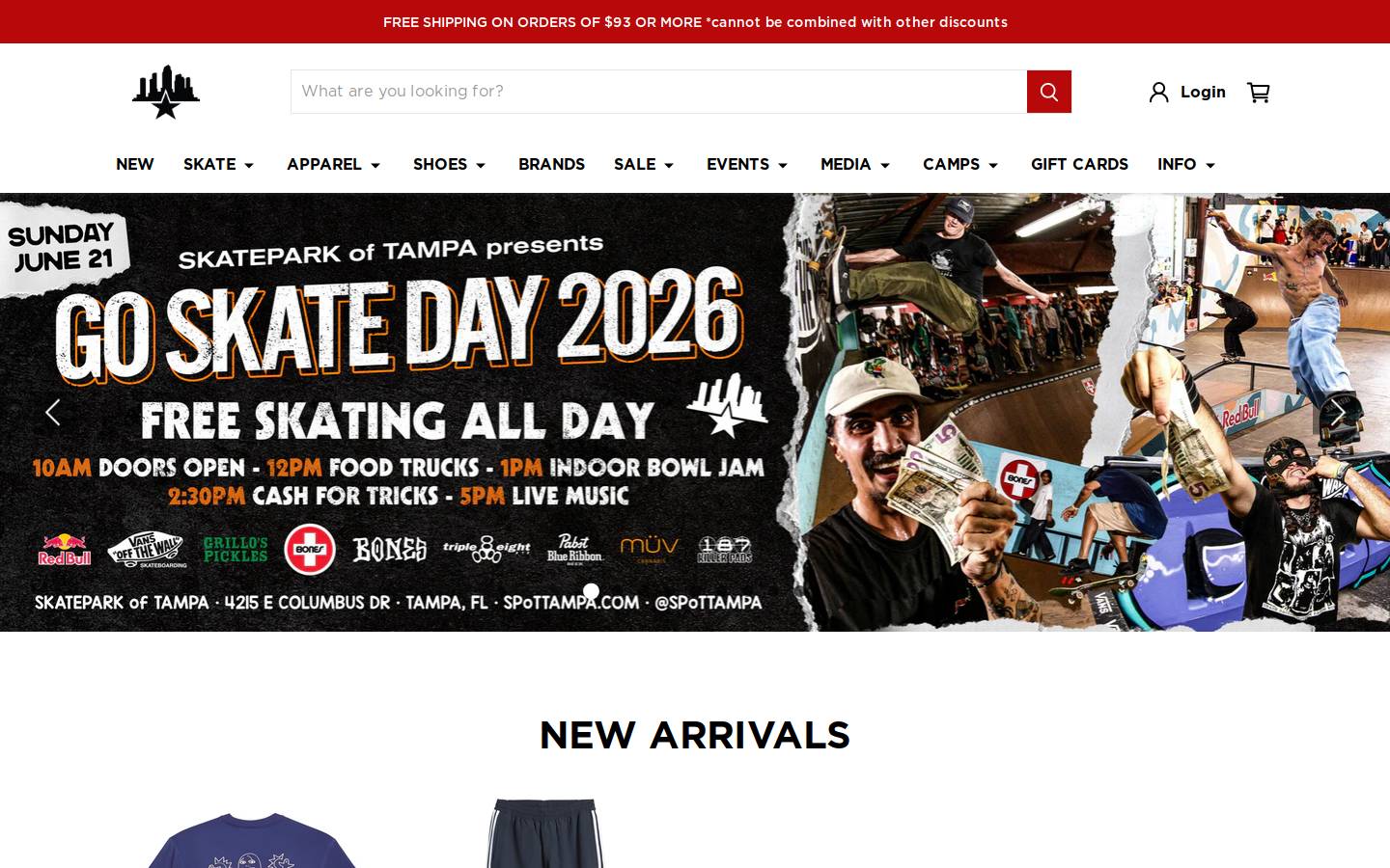 skateparkoftampa.com homepage screenshot