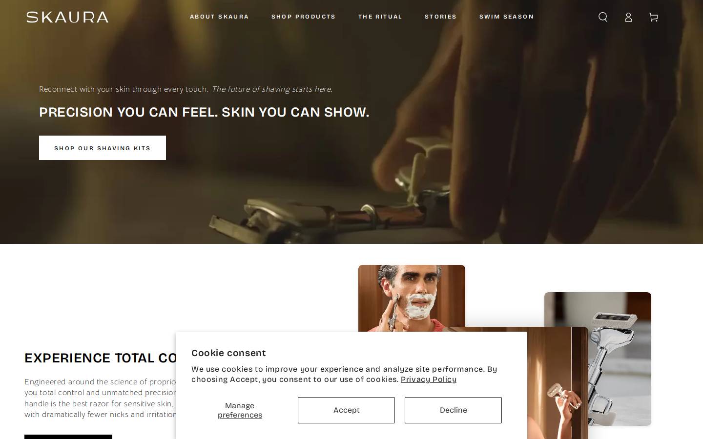 skaura.com homepage screenshot