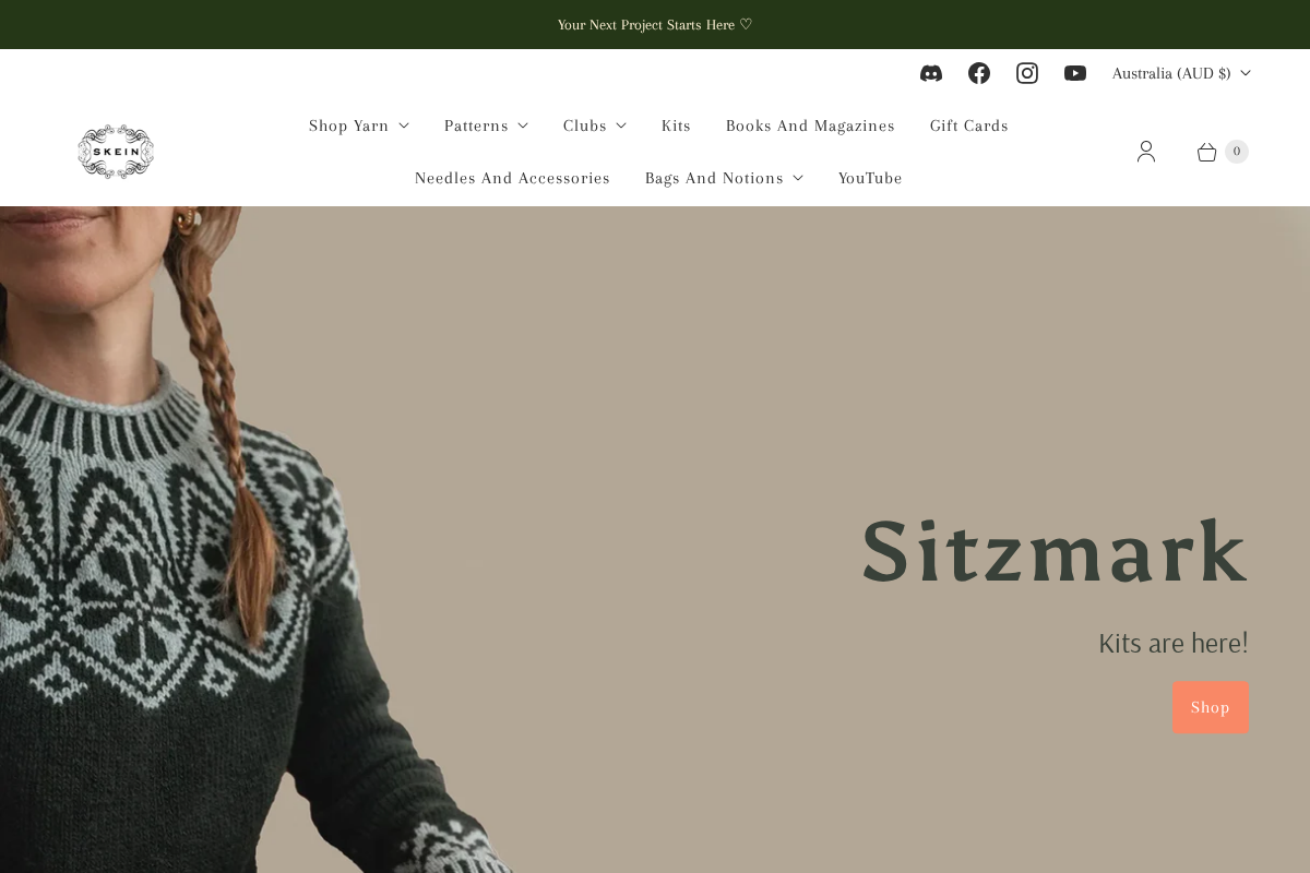 skeinyarn.com homepage screenshot