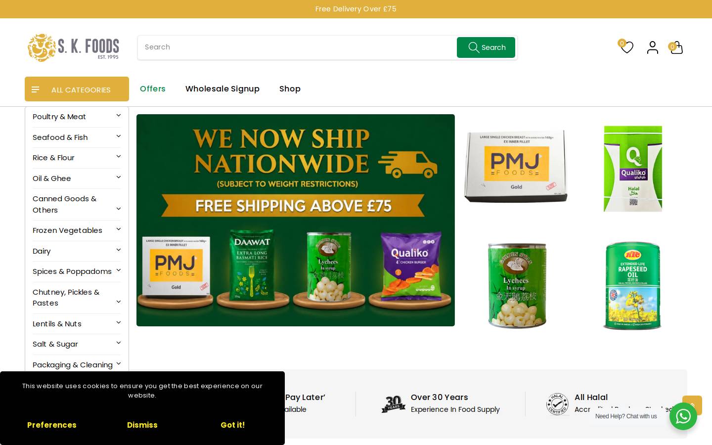 SK Foods LTD homepage screenshot