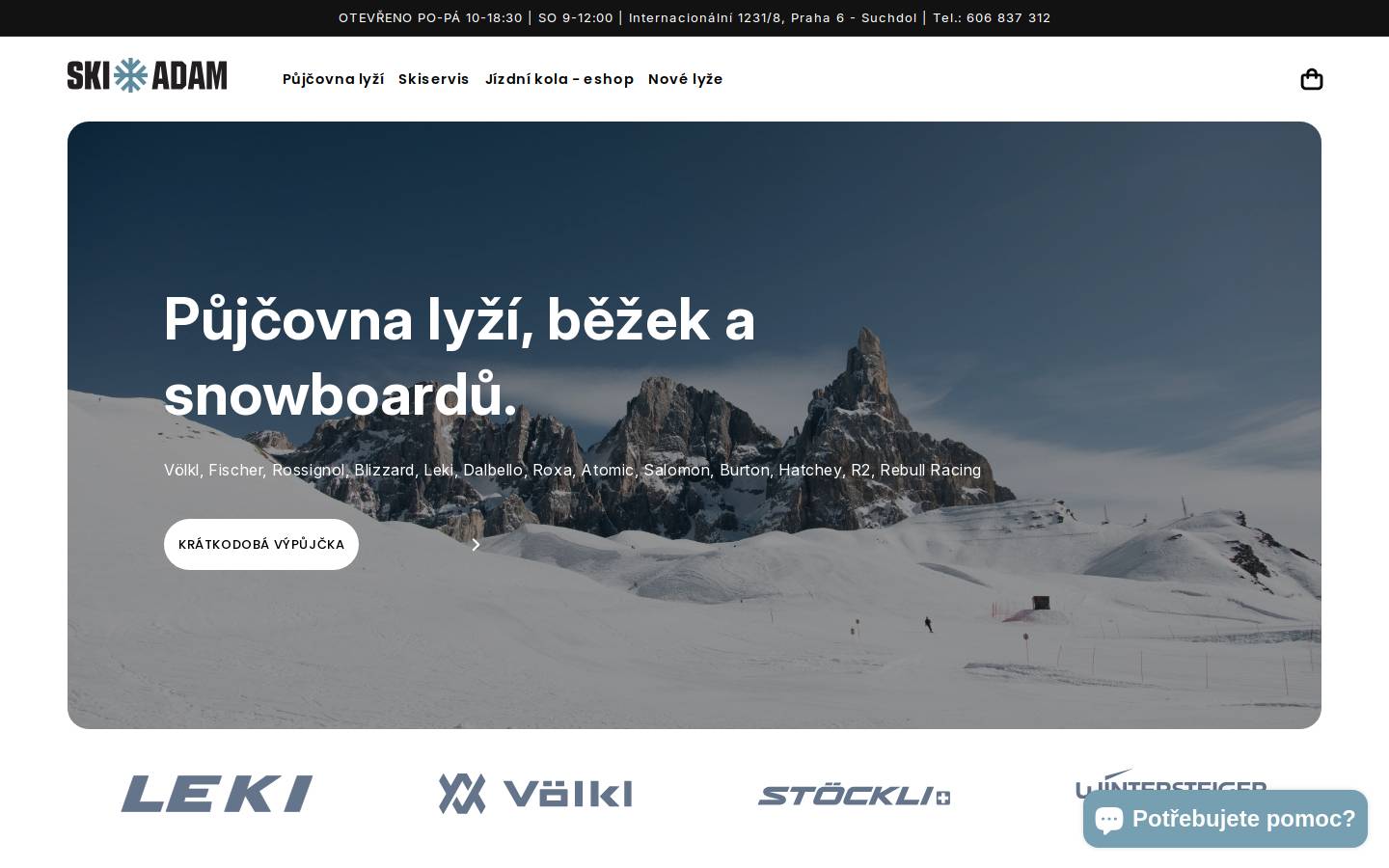 skiadam.cz homepage screenshot