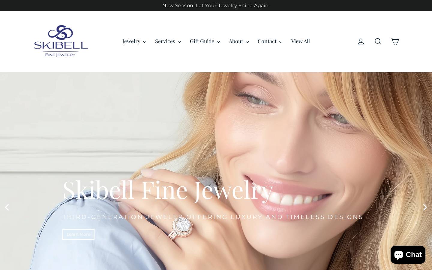 skibellfinejewelry.com homepage screenshot