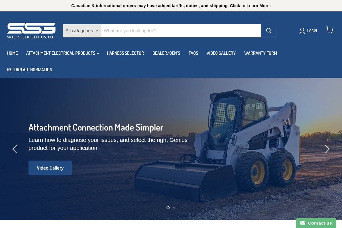 Skid Steer Genius homepage screenshot