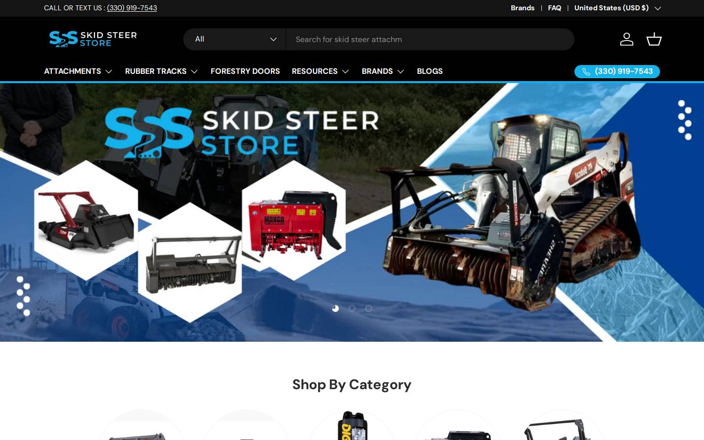 skidsteerstore.com homepage screenshot