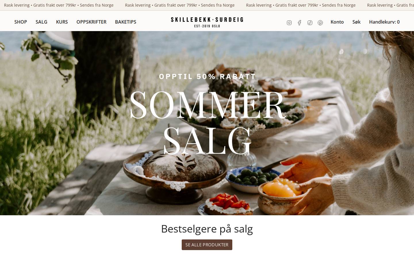Skillebekksurdeig homepage screenshot