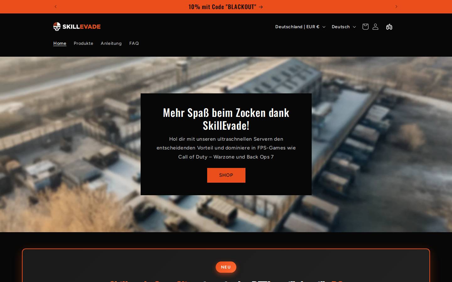 SkillEvade UG homepage screenshot