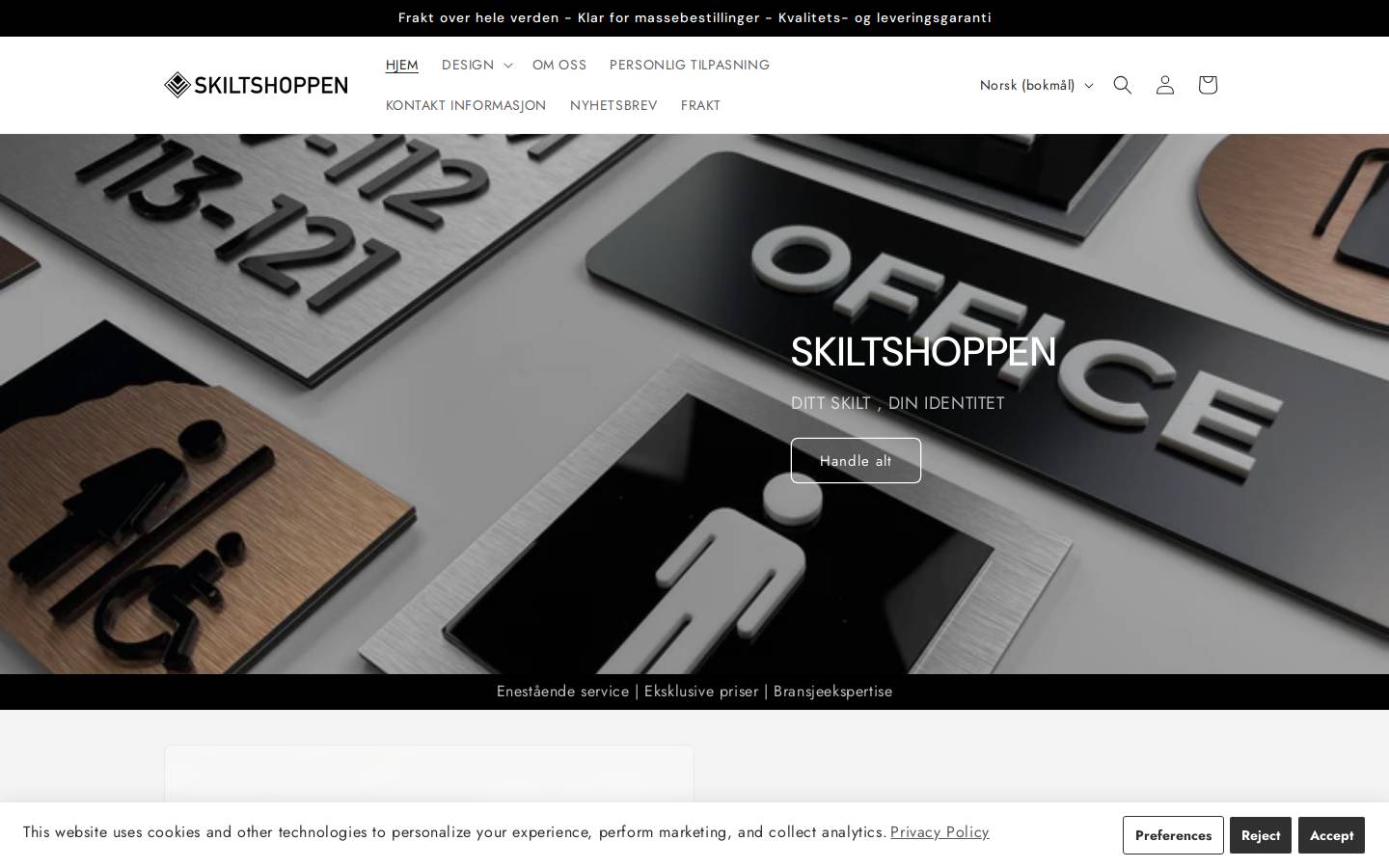skiltshoppen.no homepage screenshot