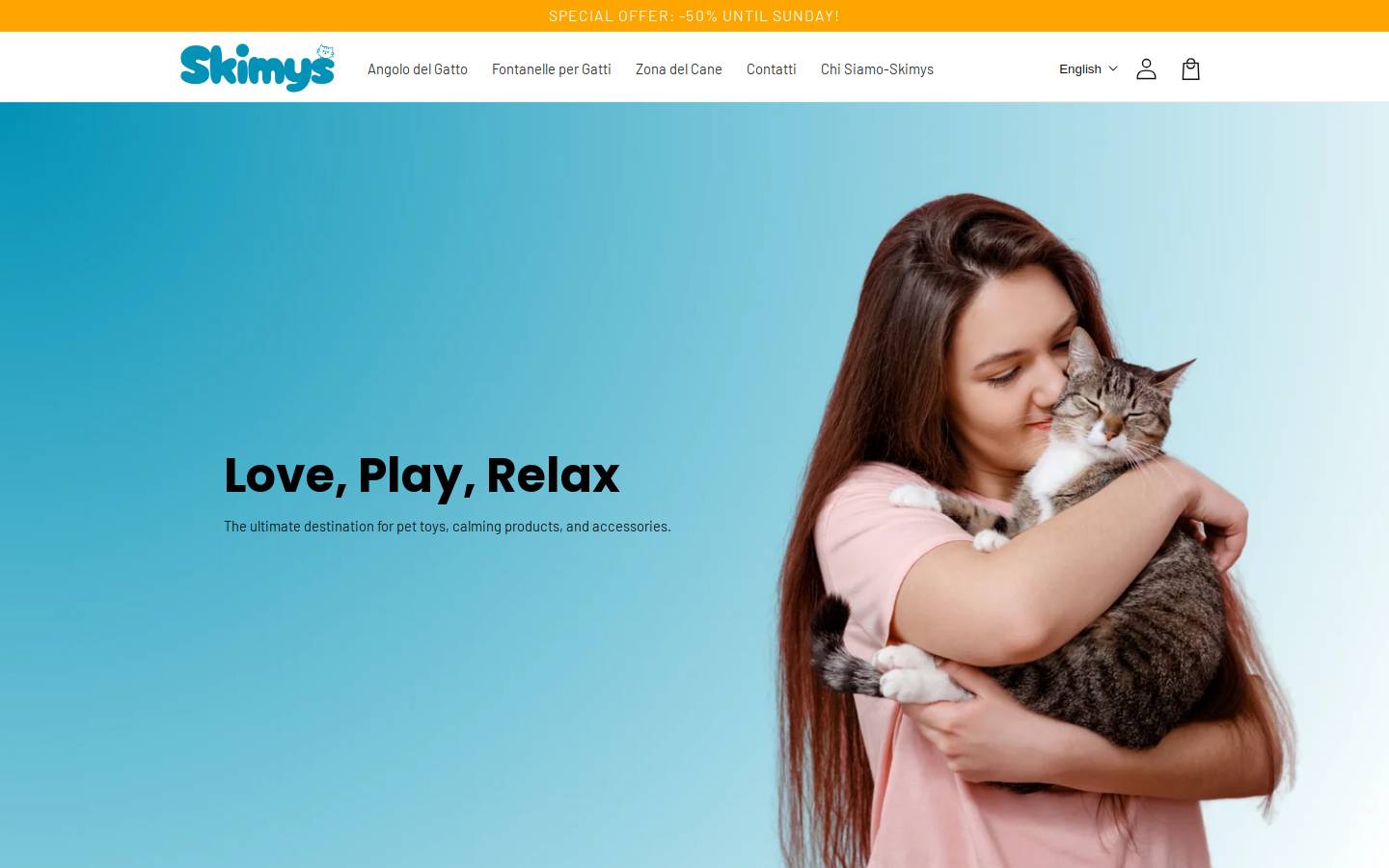 Skimys homepage screenshot