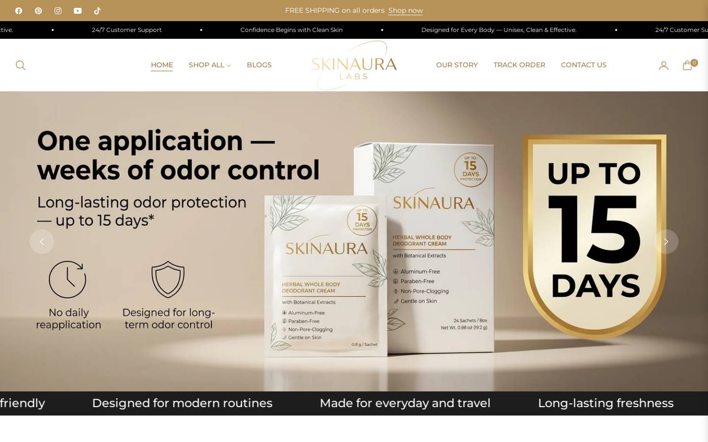 skinauralabs.com homepage screenshot