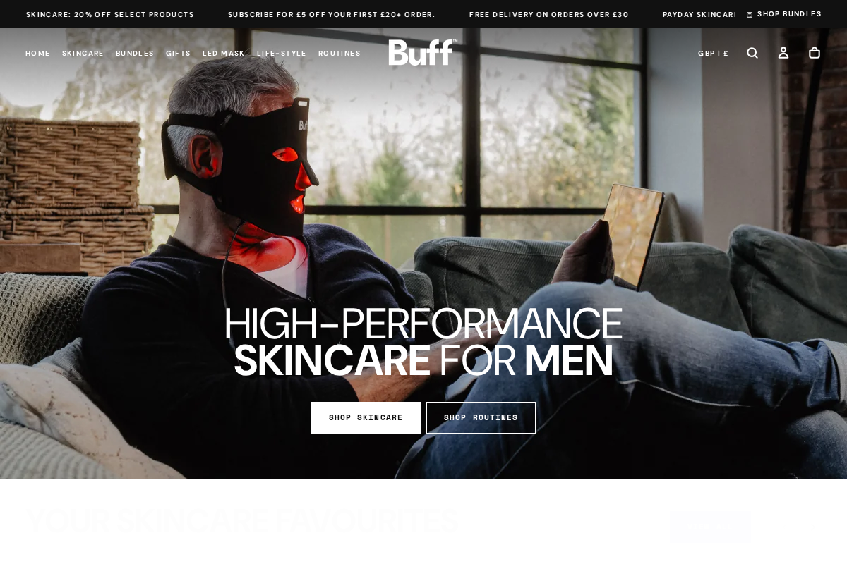 Skinbuff homepage screenshot