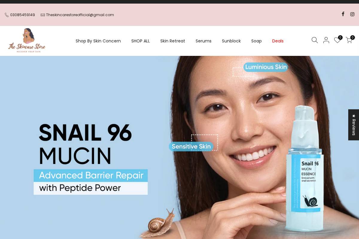 skincarestore.com.co homepage screenshot