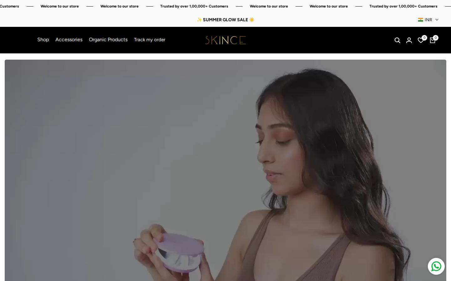 skince.in homepage screenshot
