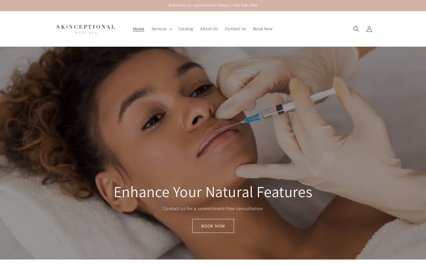 skinceptionalmedspa.com homepage screenshot