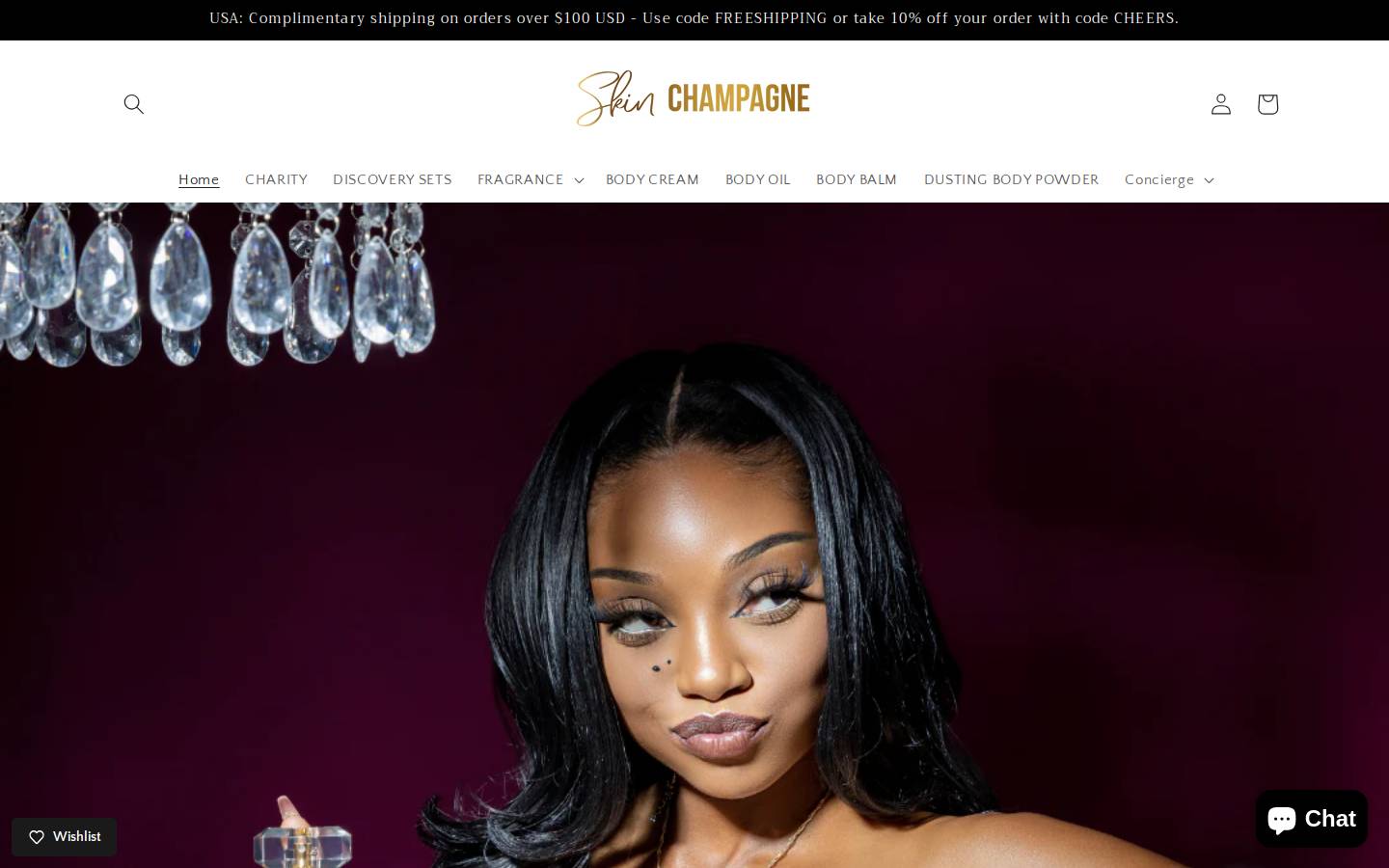 skinchampagne.com homepage screenshot
