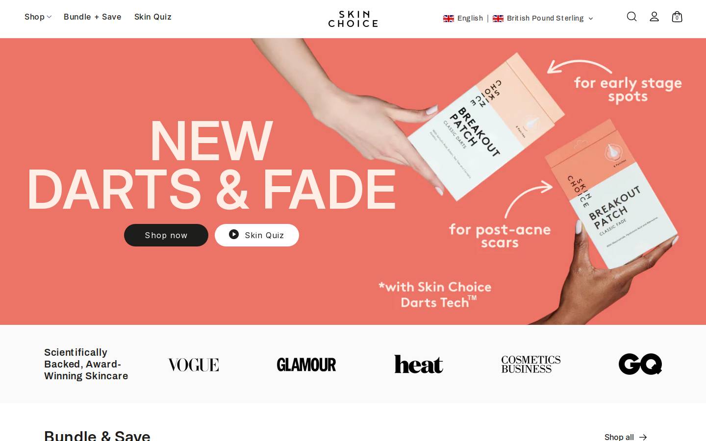 Skinchoice homepage screenshot