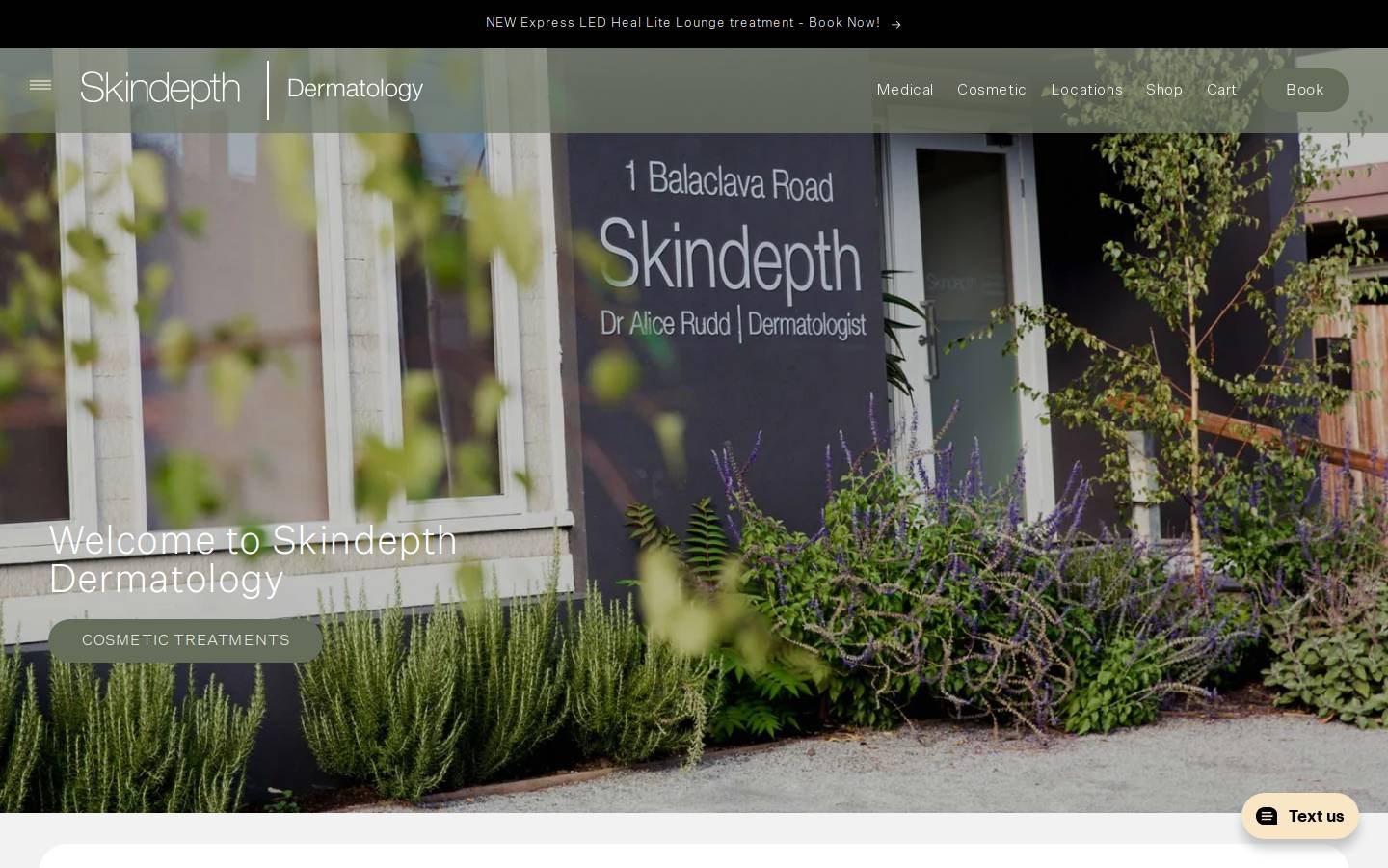 skindepth.com.au homepage screenshot