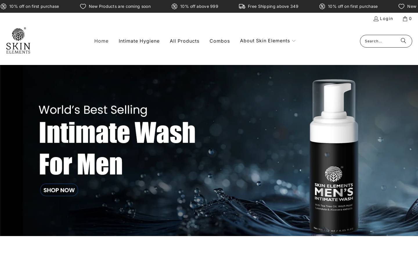 skinelements.in homepage screenshot